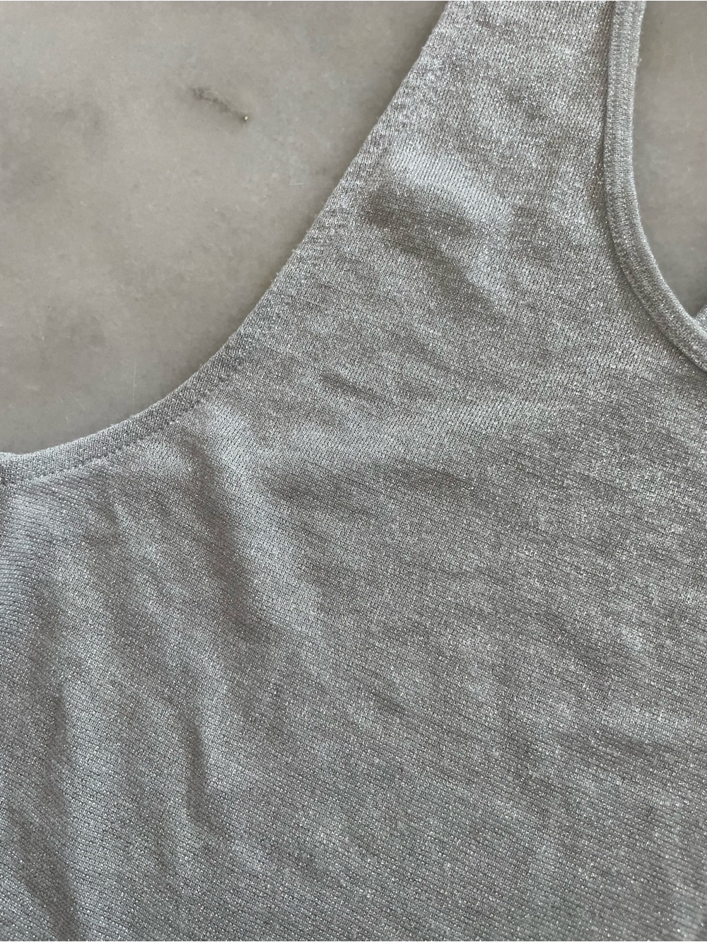TOPSHOP Light Silver Metallic Racerback Tank - Picture 3 of 5